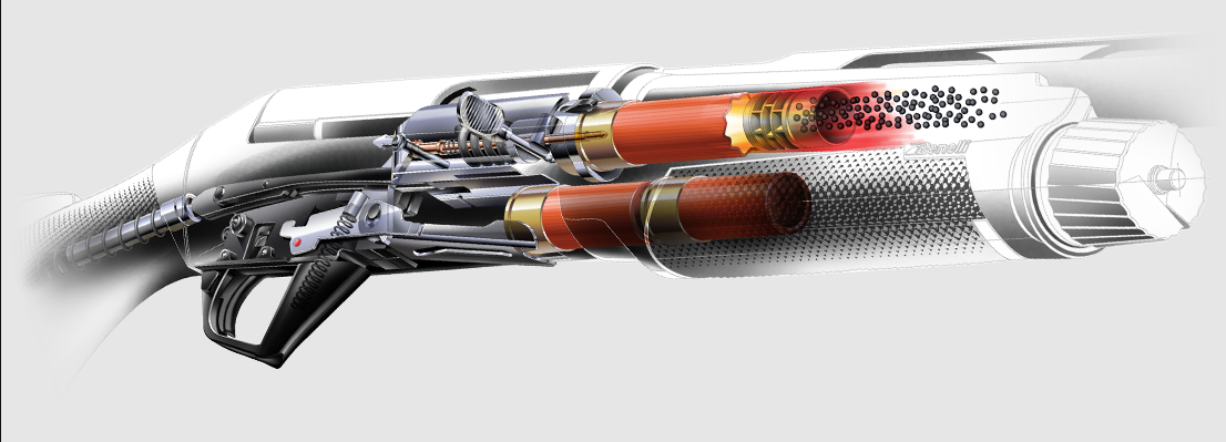 Benelli MONTEFELTRO SILVER 1228 AA-SATIN WALNUT W GOLD BIRD1