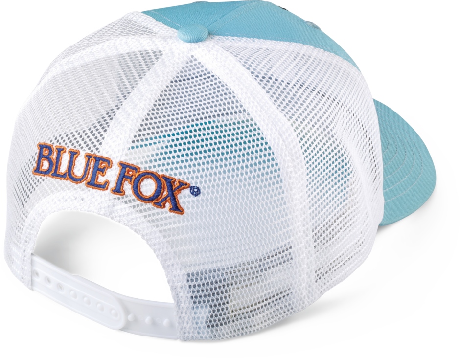 Blue Fox® Trucker Cap - Logo central en maille bleu clair
