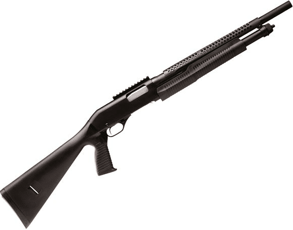 STEVENS 320 SECURITY PUMP 12GA 18.5IN BLACK SYN PISTOL GRIP 5+1 FIXED CARBON STEEL 3IN