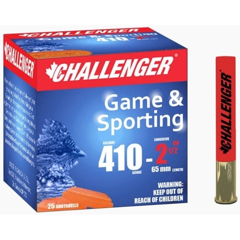 Challenger Game and Sporting, 410 Bore, Shot Size 7.5, Bullet Lenght 2 1/2 1450fps