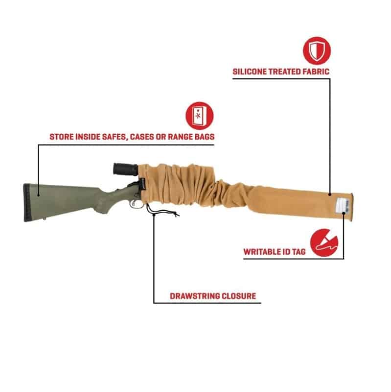 Allen Company 52" Gun Sock with Writeable ID Label, 52" Rifles with Scopes & Shotguns, Coyote