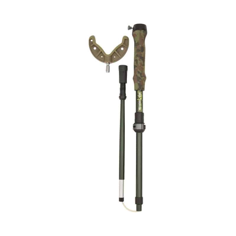 Shocker Tom Taker Click-Stix Shooting Stick, 36" Max Height, Green/Camo Shocker Tom Taker Click-Stix Shooting Stick, 36" Max Height, Green/Camo