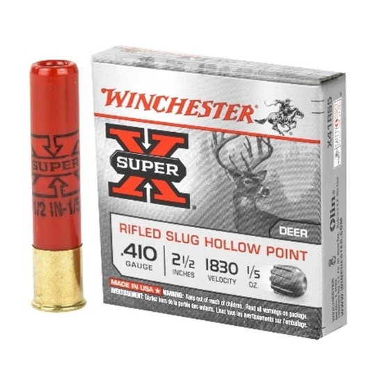 Winchester Super X .410 Gauge 2 1/2 In 1830 Fps 1/5 Oz Rifled Slug Hollow Point