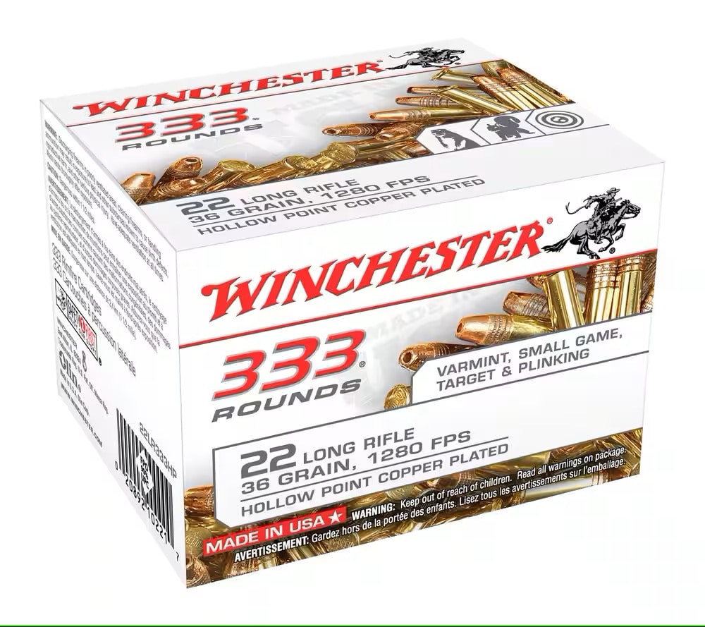 Winchester 22 Lr 36gr 1280 Fps Hollow Point Copper Plated 333 Rounds