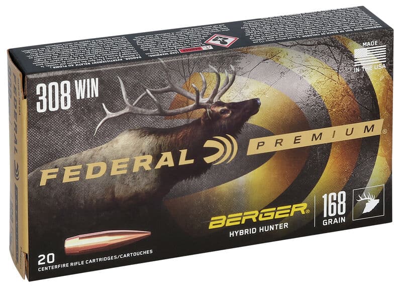 Federal Premium 308 Win 168gr Berger Hybrid Hunter